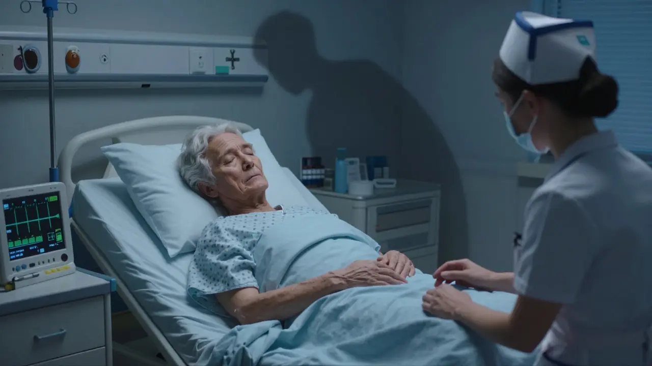 Elderly patient at risk of respiratory depression in hospital